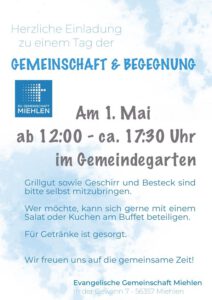 1. Mai – Grillen im Gemeindegarten